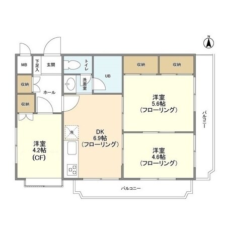 コスモスマンション東村山の物件間取画像